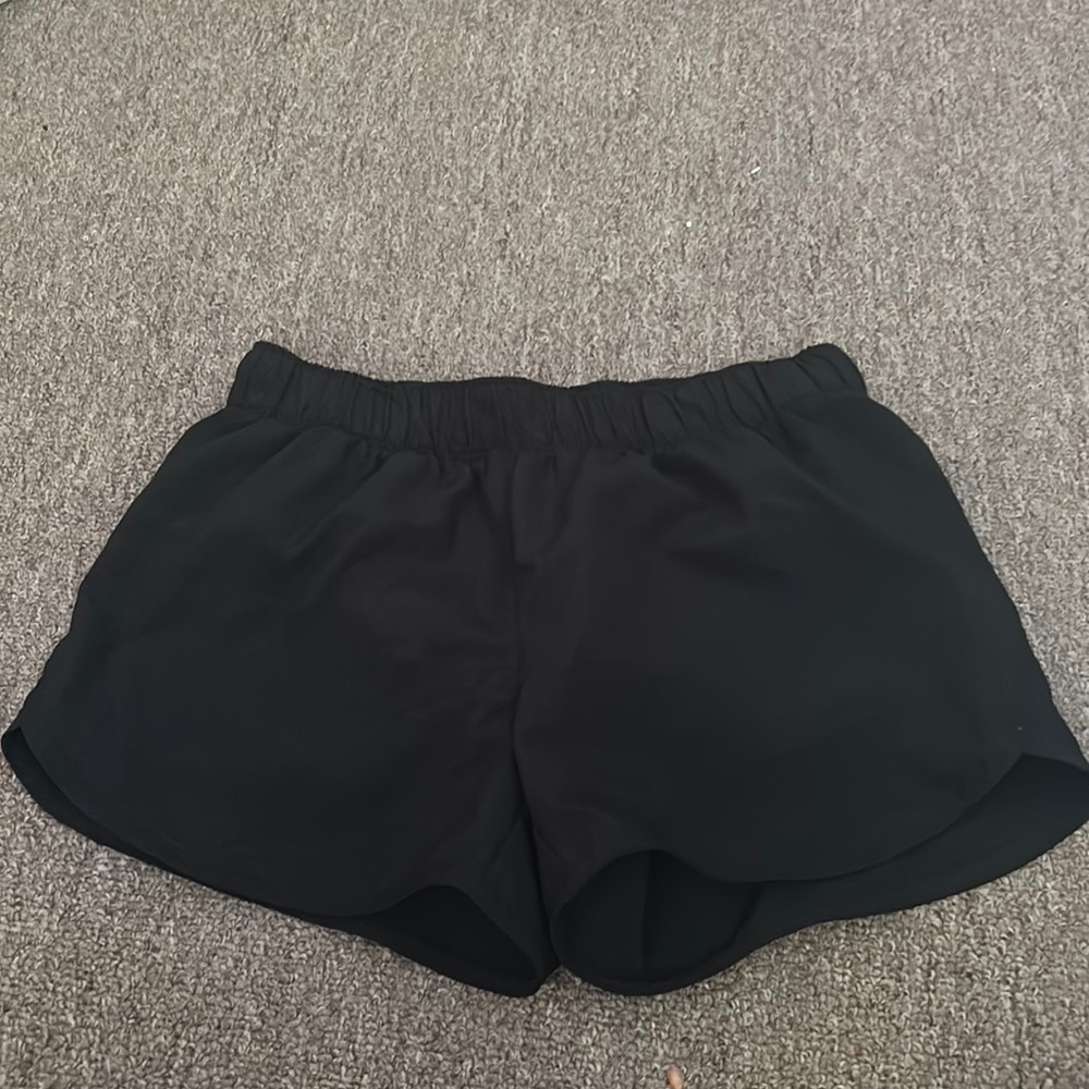 black exercise shorts